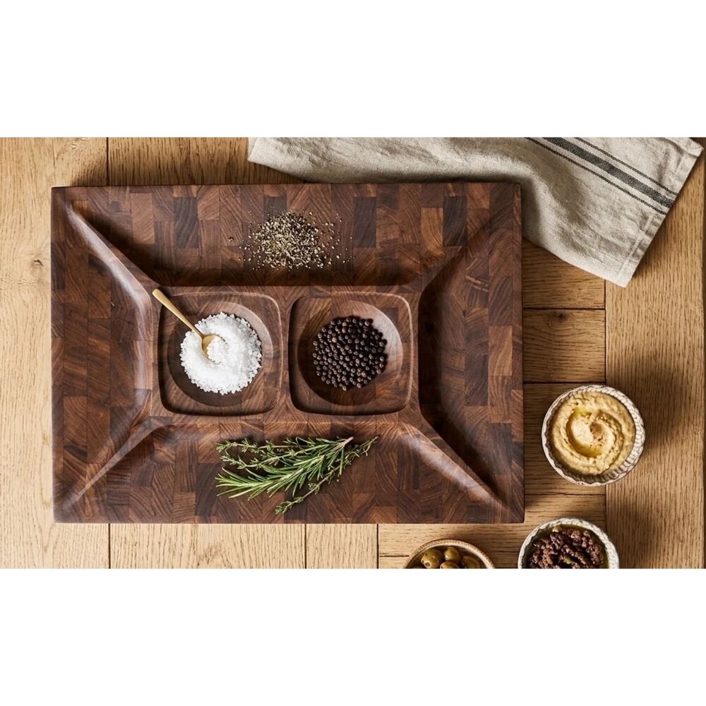 Digsmed Danish Teak Large Serving Tray Denmark MCM 1960s Retro Divided 17x12